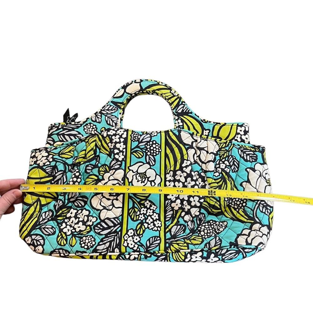 Vera Bradley Abby Purse Handbag Bag Satchel Island Blooms Blue Floral Blue Green - Picture 4 of 11